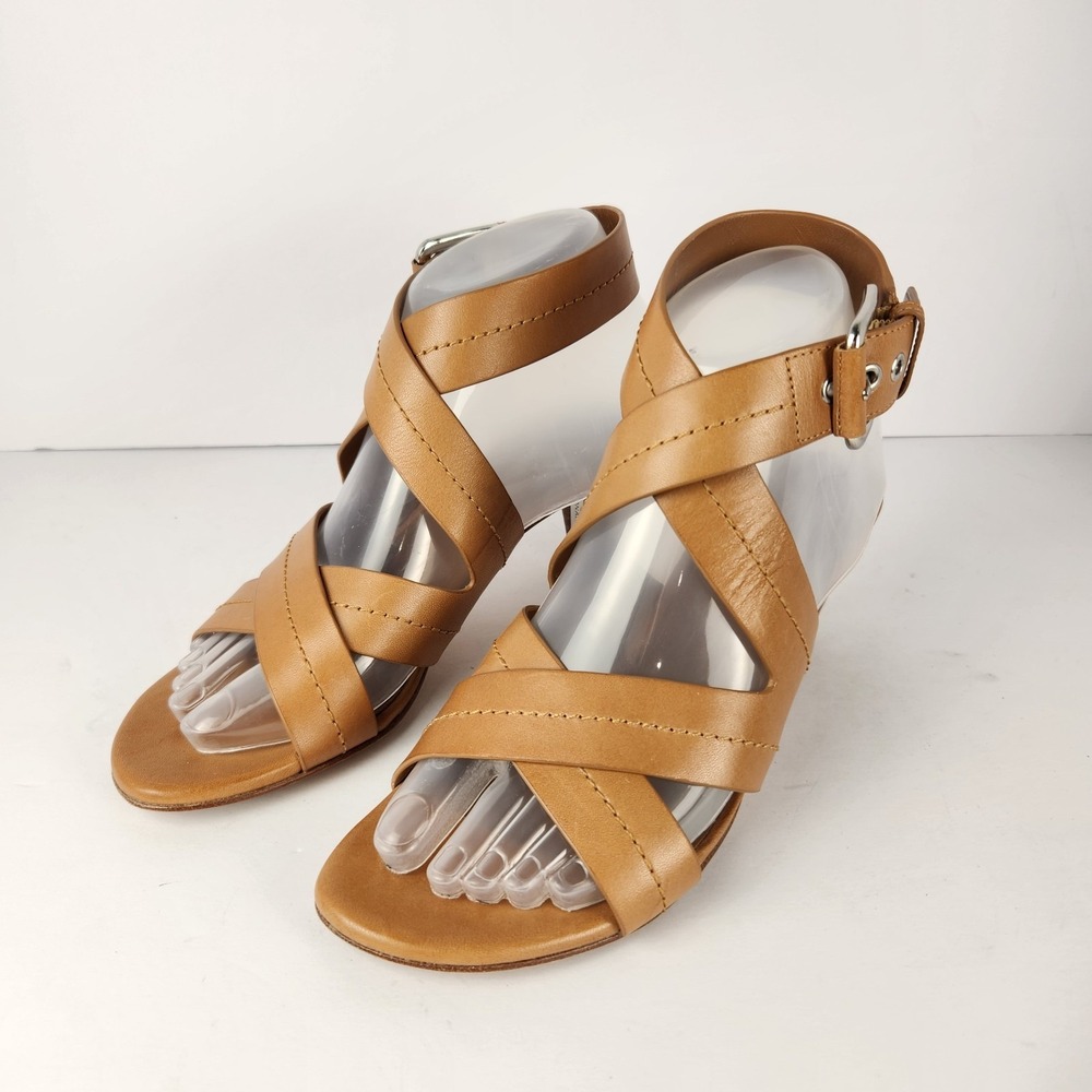 Donald J Pliner Kamele Strappy Elegant Dressy Heel Sandals Light Brown Size 6.5M